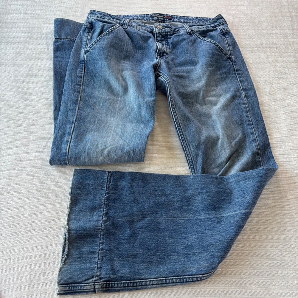American Eagle Outfitters Flare Jeans Womens 8 Blue Denim Wide Leg 100% Cotton
